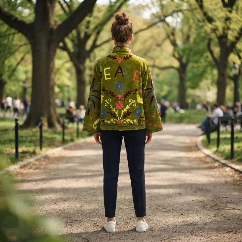 Women's Suzani embroidered Velvet Jacket