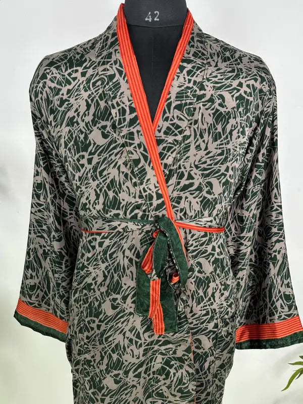 Silky Soft Mens Kimono Robe | Masculine Elegant Classic Sustainable Vintage House Robe gift, Timeless Comfy Lounge Beach Cover Up, Nightwear