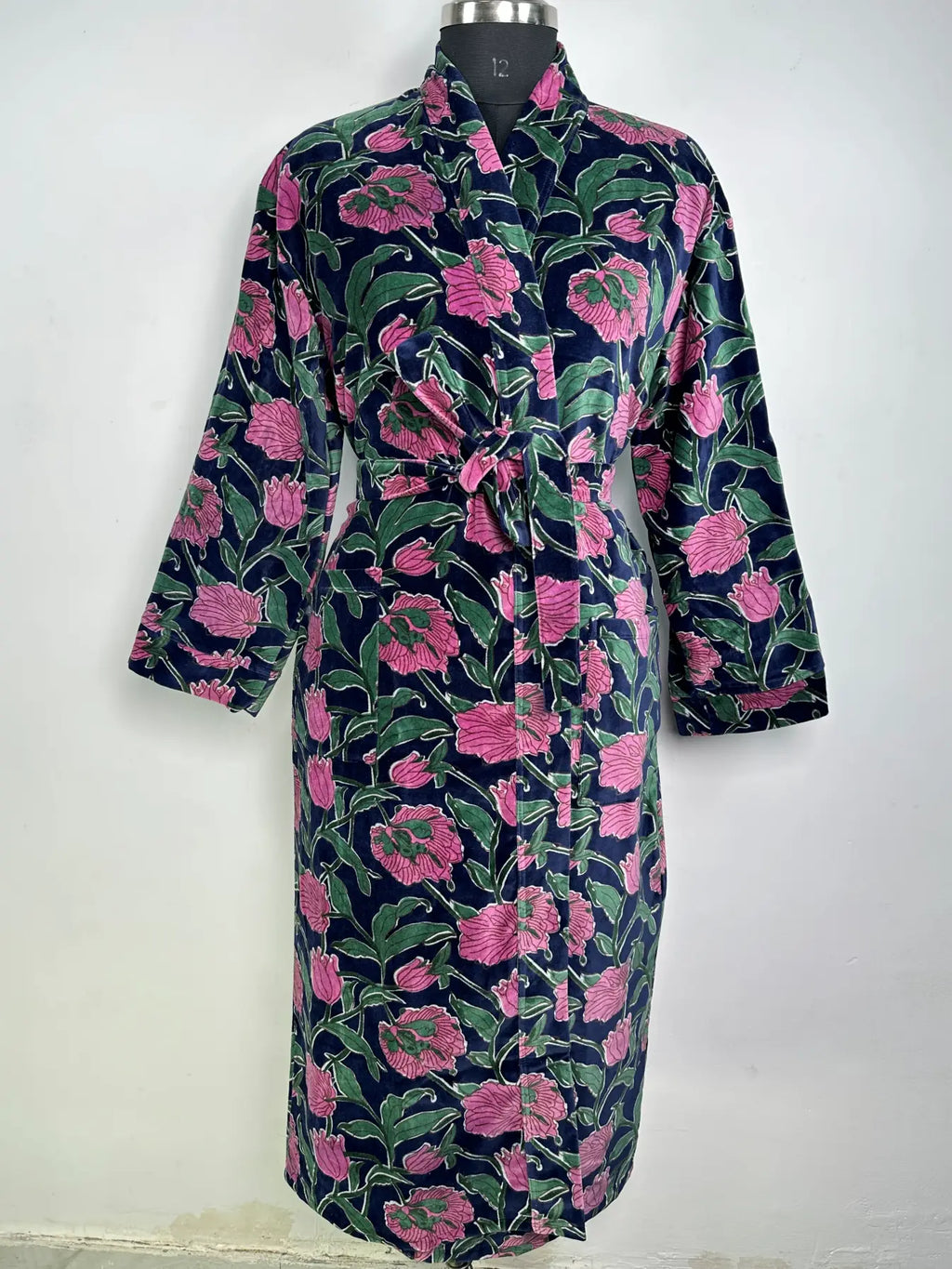 Velvet Reversible Women Kimono | Boho Dressing Gown With Lining, Womens Clothing, Bridal Robe, Spa Gift For Her, Smoking Jacket For Her