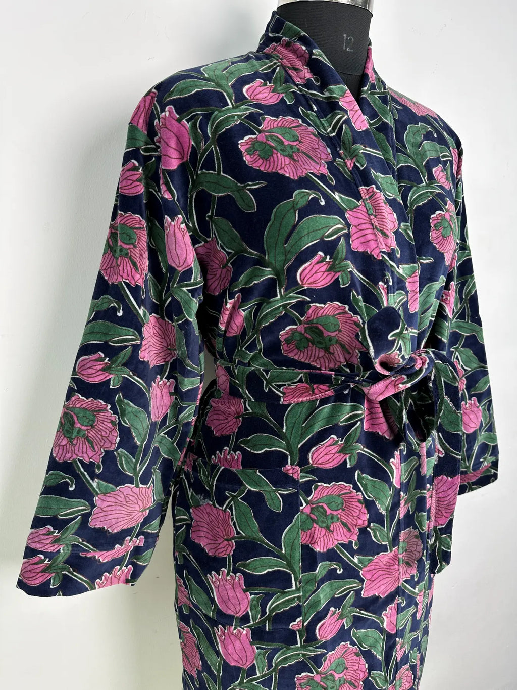 Velvet Reversible Women Kimono | Boho Dressing Gown With Lining, Womens Clothing, Bridal Robe, Spa Gift For Her, Smoking Jacket For Her