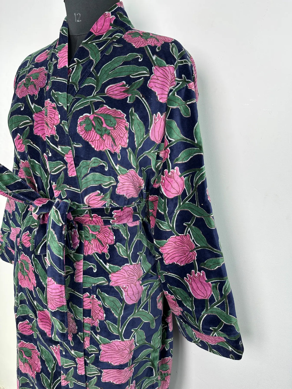 Velvet Reversible Women Kimono | Boho Dressing Gown With Lining, Womens Clothing, Bridal Robe, Spa Gift For Her, Smoking Jacket For Her
