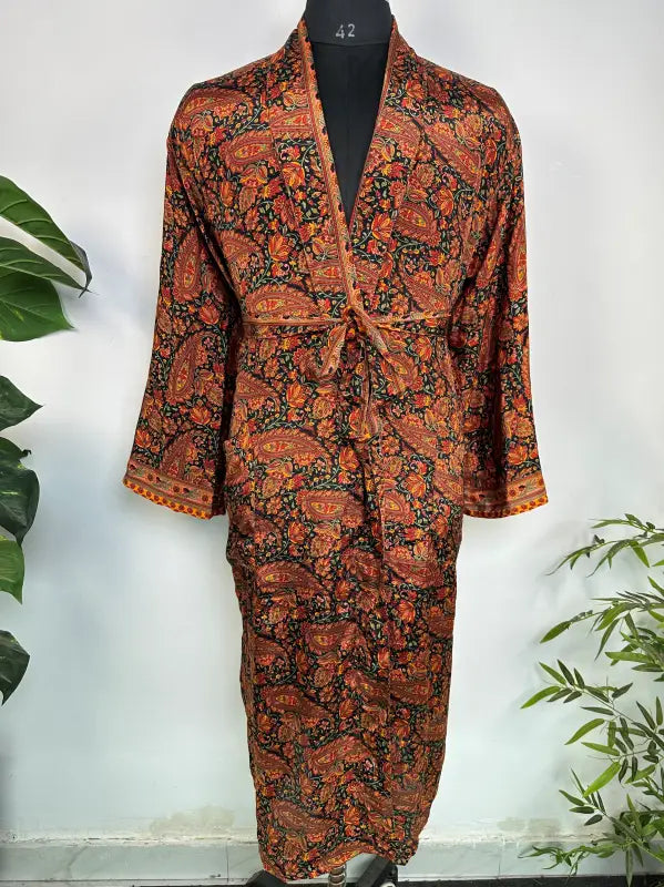 Silky Soft Mens Kimono Robe | Masculine Elegant Classic Sustainable Vintage House Robe gift, Timeless Comfy Lounge Beach Cover Up, Nightwear