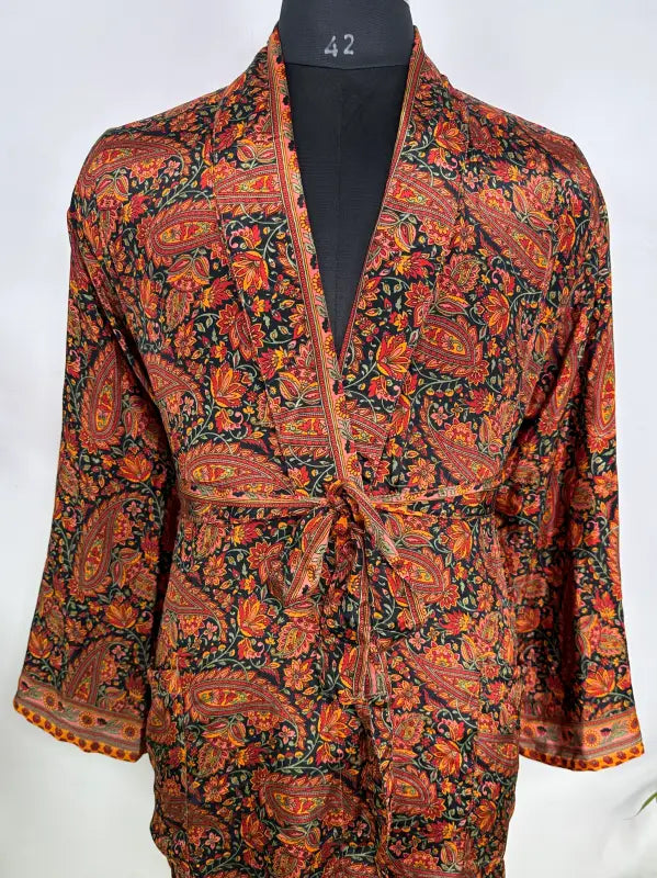 Silky Soft Mens Kimono Robe | Masculine Elegant Classic Sustainable Vintage House Robe gift, Timeless Comfy Lounge Beach Cover Up, Nightwear