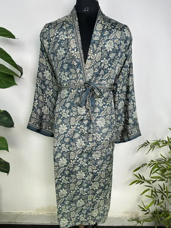 Silky Soft Mens Kimono Robe | Masculine Elegant Classic Sustainable Vintage House Robe gift, Timeless Comfy Lounge Beach Cover Up, Nightwear