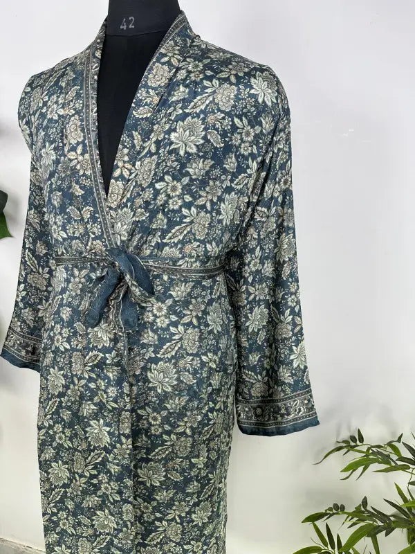 Silky Soft Mens Kimono Robe | Masculine Elegant Classic Sustainable Vintage House Robe gift, Timeless Comfy Lounge Beach Cover Up, Nightwear