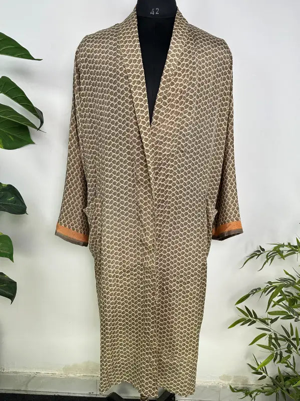 Silky Soft Mens Kimono Robe | Masculine Elegant Classic Sustainable Vintage House Robe gift, Timeless Comfy Lounge Beach Cover Up, Nightwear