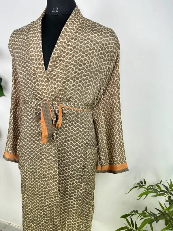 Silky Soft Mens Kimono Robe | Masculine Elegant Classic Sustainable Vintage House Robe gift, Timeless Comfy Lounge Beach Cover Up, Nightwear
