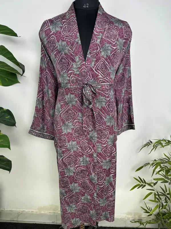 Silky Soft Mens Kimono Robe | Masculine Elegant Classic Sustainable Vintage House Robe gift, Timeless Comfy Lounge Beach Cover Up, Nightwear