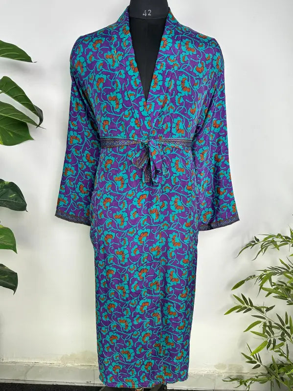 Silky Soft Mens Kimono Robe | Masculine Elegant Classic Sustainable Vintage House Robe gift, Timeless Comfy Lounge Beach Cover Up, Nightwear