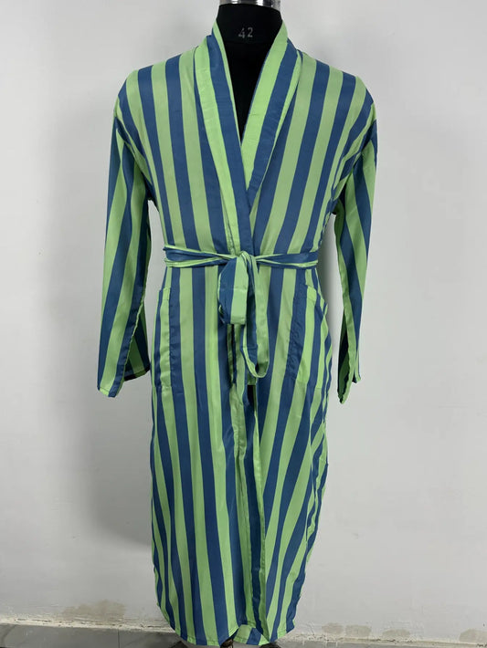 Men's Silk Kimono Bathrobe | Long Lightweight Lounge Robe with Pockets | One Size Comfortable Breathable Spa Resort Beach CoverUp Housecoat