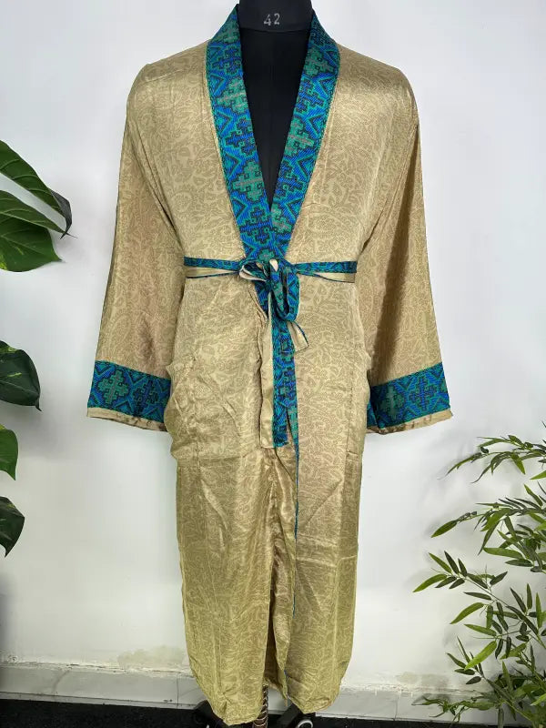 Silky Soft Mens Kimono Robe | Masculine Elegant Classic Sustainable Vintage House Robe gift, Timeless Comfy Lounge Beach Cover Up, Nightwear