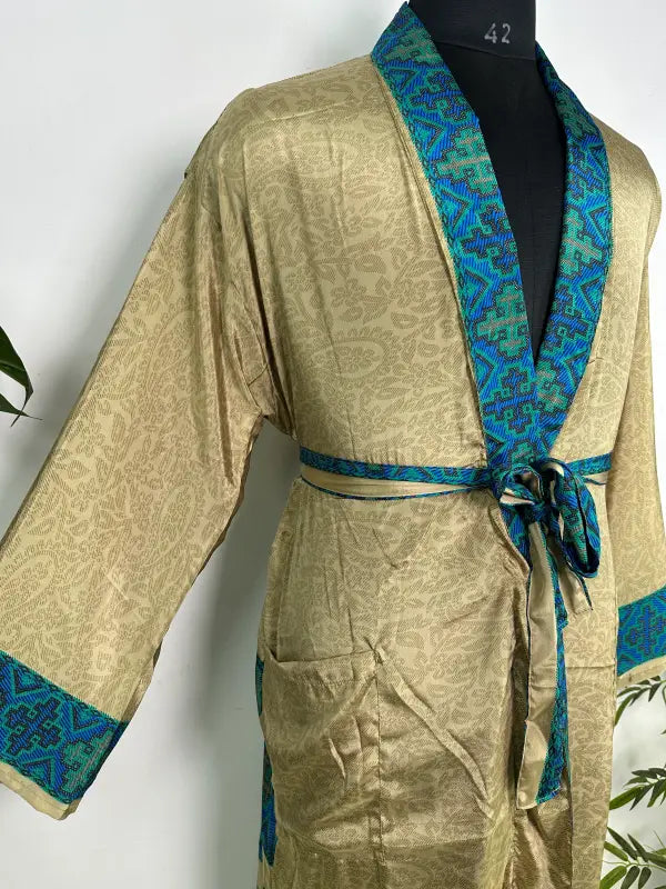 Silky Soft Mens Kimono Robe | Masculine Elegant Classic Sustainable Vintage House Robe gift, Timeless Comfy Lounge Beach Cover Up, Nightwear