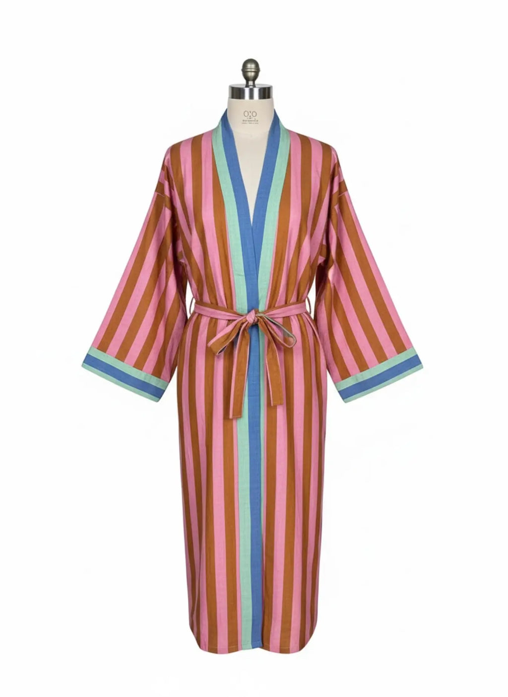 Pure Cotton Boho Men Kimono Robe | Geometric Luxury Dressing Gown Summer Loungewear, Reversible Unisex Bathrobe Relaxed Fit Beach Outfit