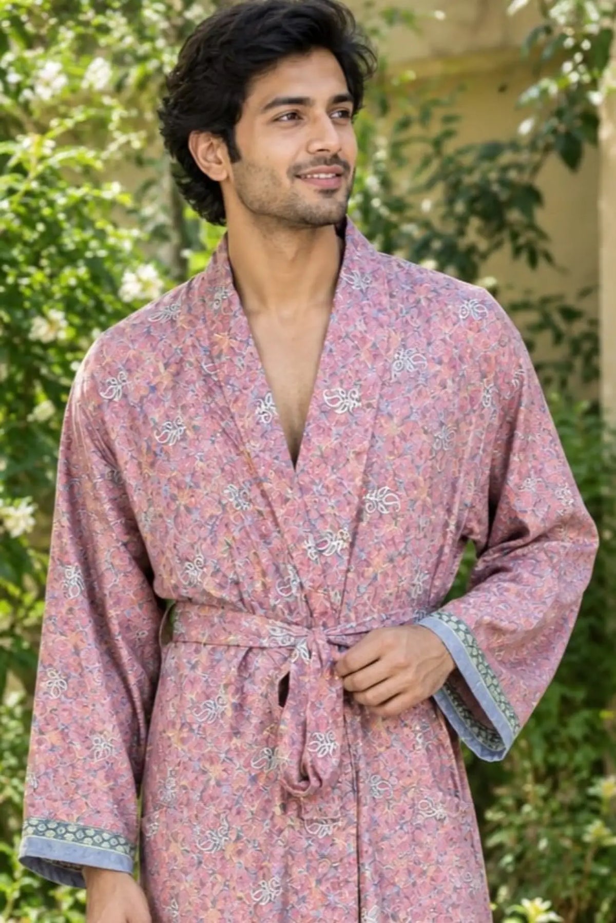 Silky Soft Mens Kimono Robe | Masculine Elegant Classic Sustainable Vintage House Robe gift, Timeless Comfy Lounge Beach Cover Up, Nightwear