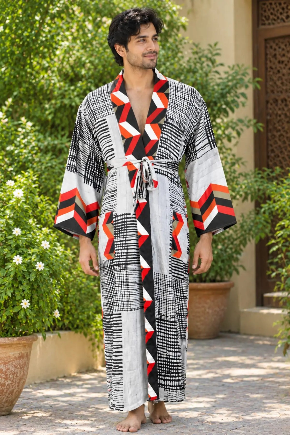 Silky Soft Mens Kimono Robe | Masculine Elegant Classic Sustainable Vintage House Robe gift, Timeless Comfy Lounge Beach Cover Up, Nightwear