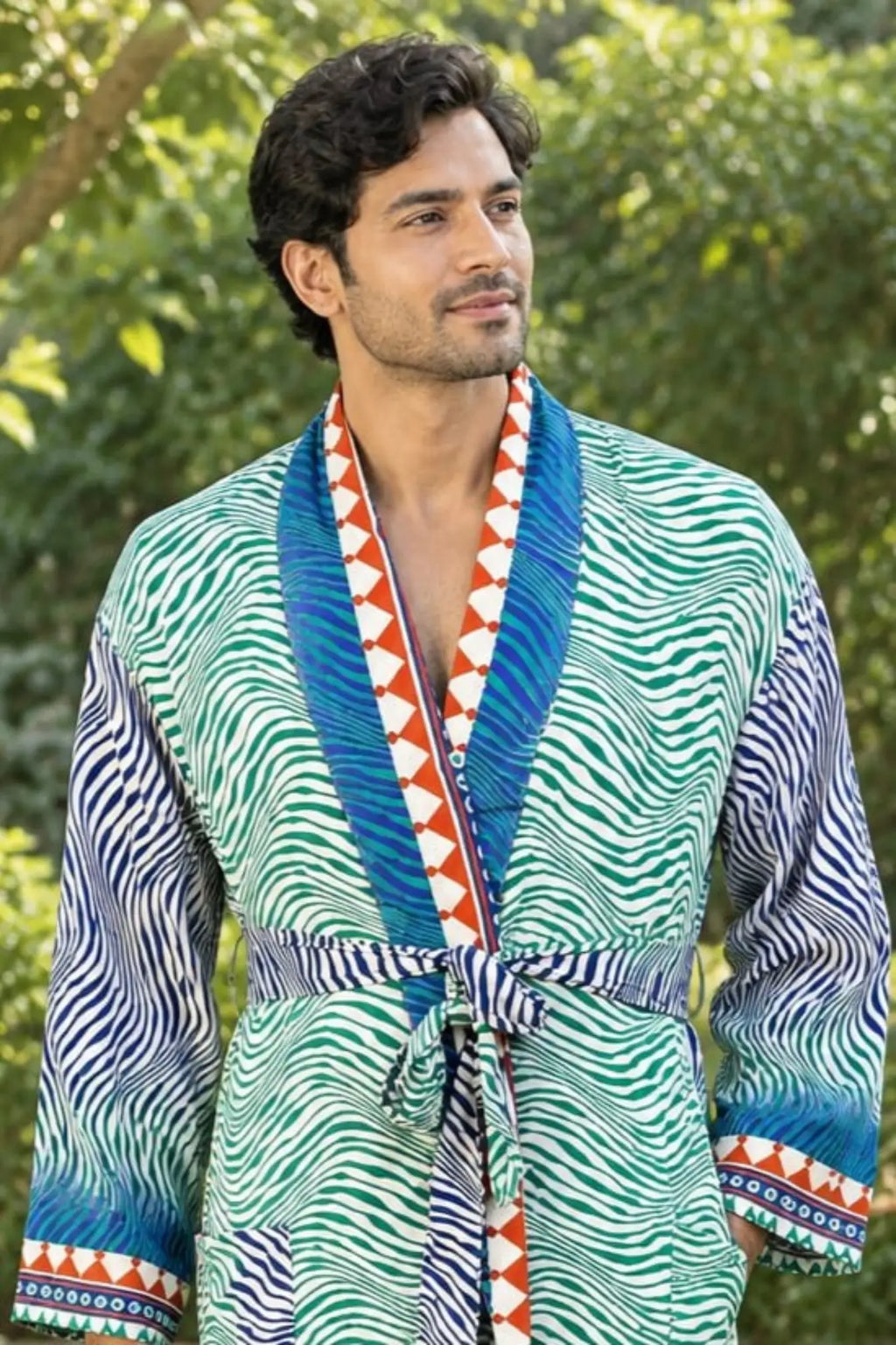 Silky Soft Mens Kimono Robe | Masculine Elegant Classic Sustainable Vintage House Robe gift, Timeless Comfy Lounge Beach Cover Up, Nightwear