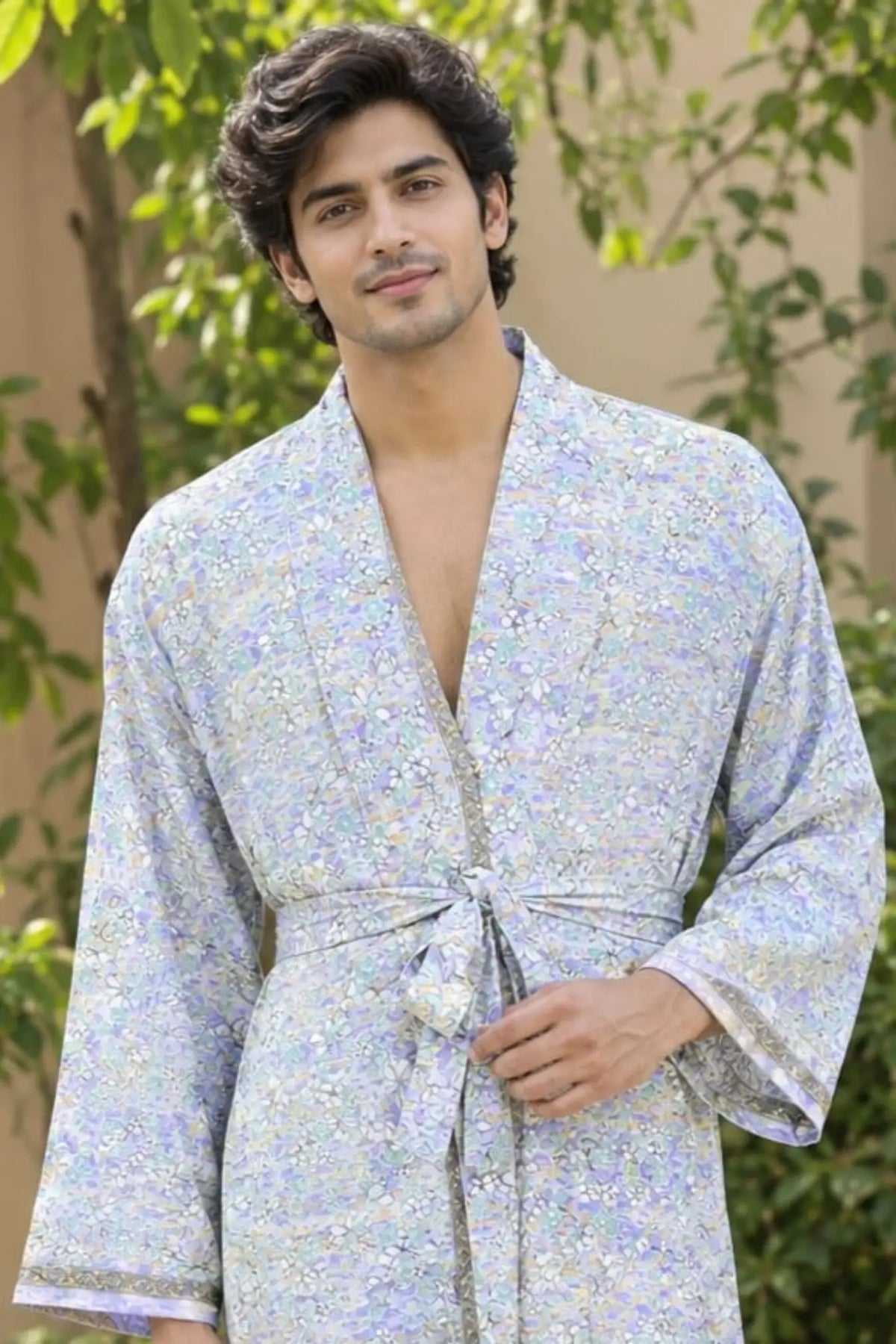 Silky Soft Mens Kimono Robe | Masculine Elegant Classic Sustainable Vintage House Robe gift, Timeless Comfy Lounge Beach Cover Up, Nightwear