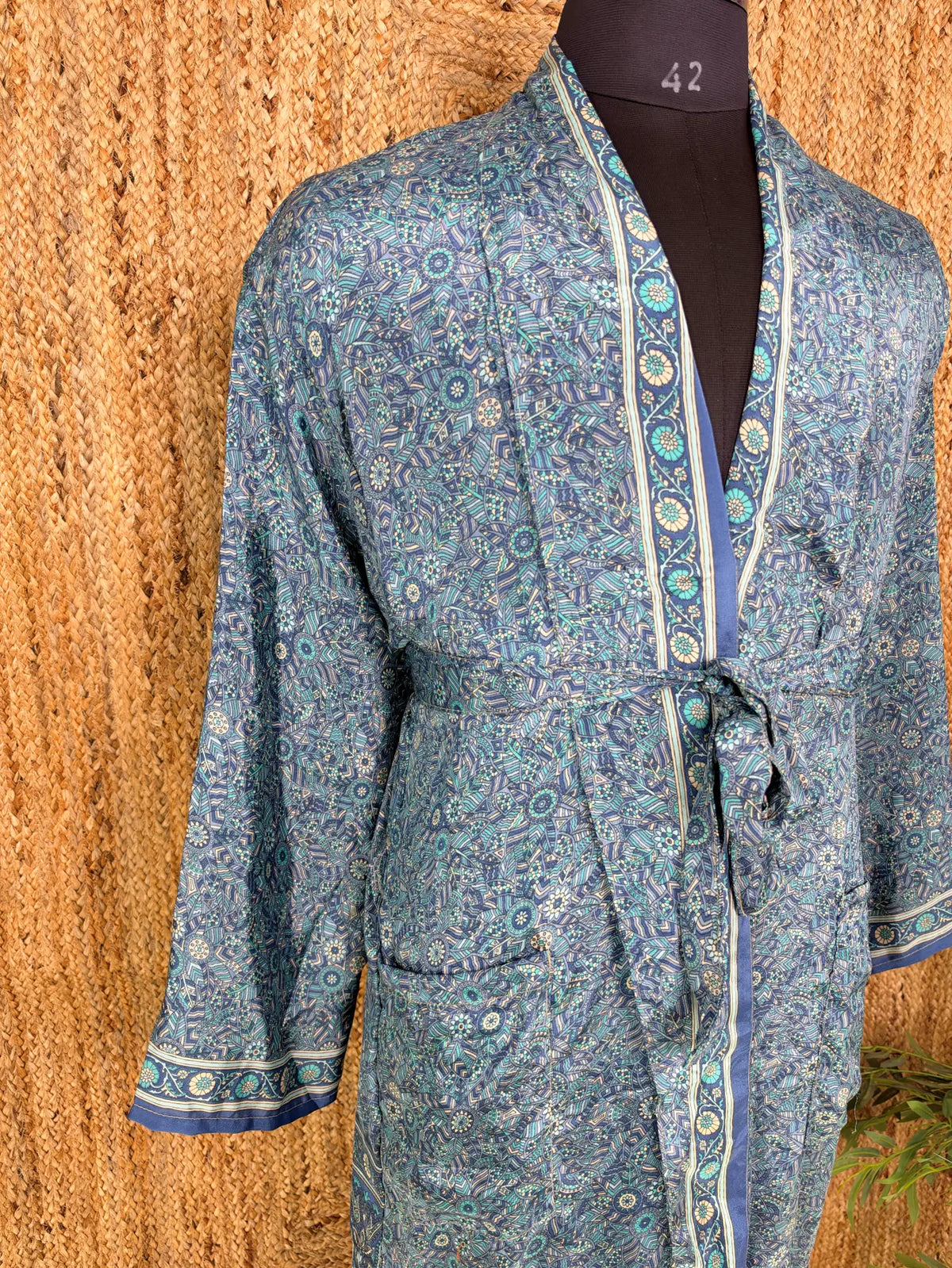 Silky Soft Mens Kimono Robe | Masculine Elegant Classic Sustainable Vintage House Robe gift, Timeless Comfy Lounge Beach Cover Up, Nightwear