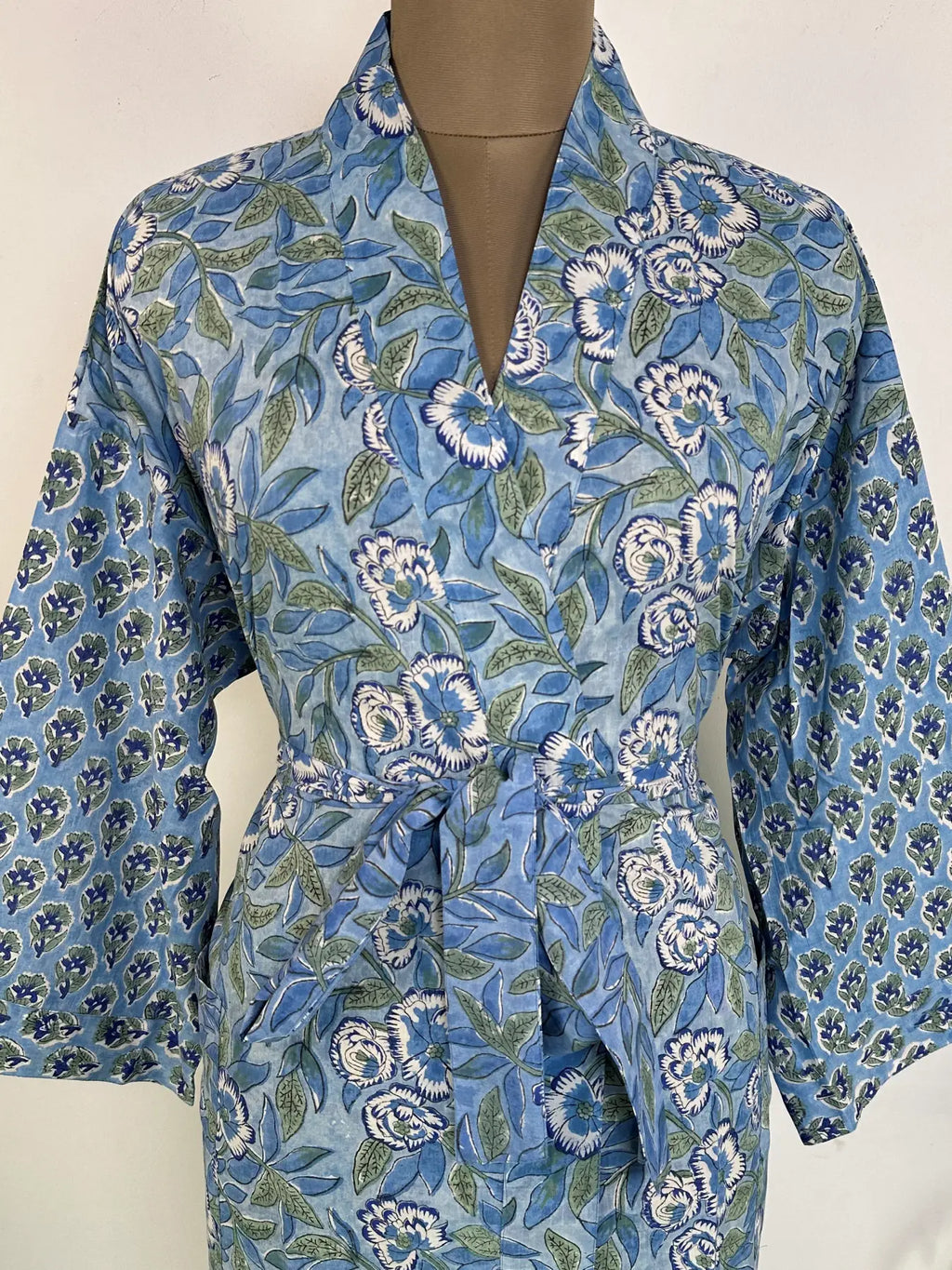 Cotton Kimono Robe | Handblock Printed Summer House Robe, Dressing Gown, Boho Beach Coverup, Womens clothing Bridesmaid dress, Gift For Her