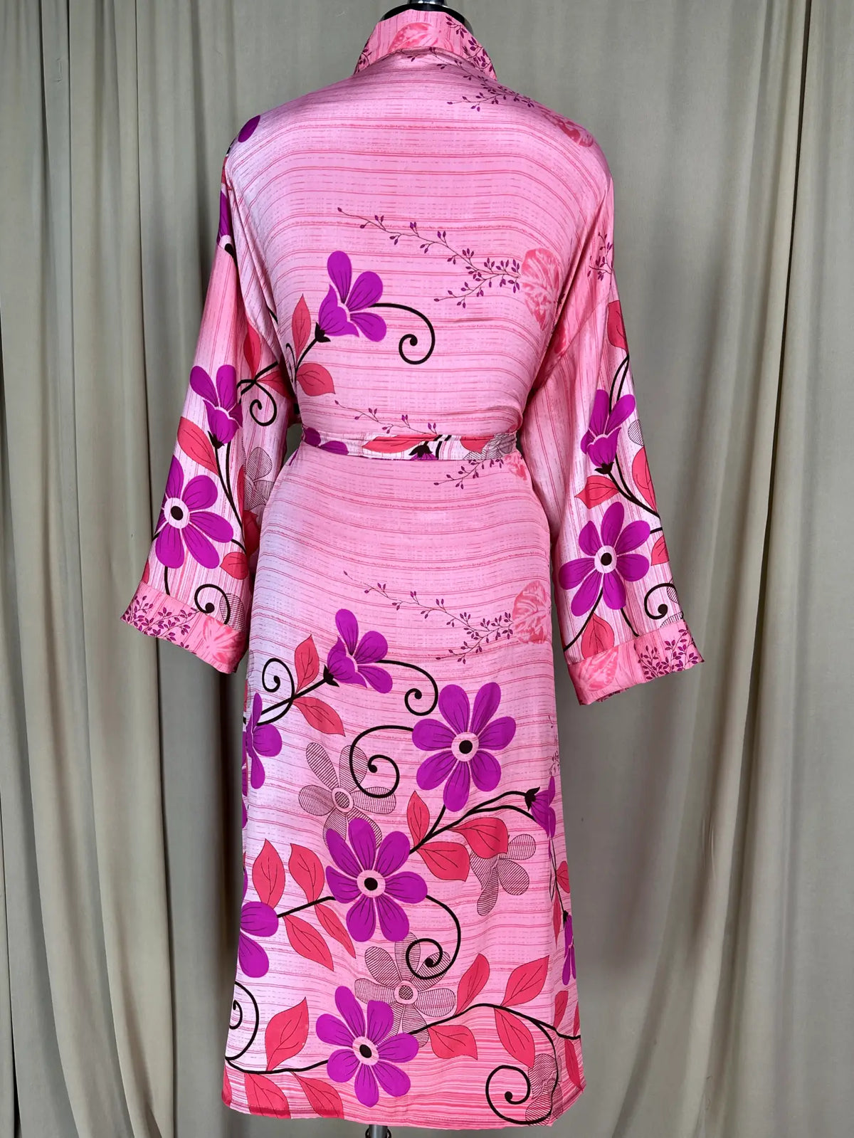 Recycle Silk Sari Women Kimono | Boho Chic Robe House, Beach Cover Up Vintage Bridesmaid Lounge Dressing Gown l Resort Wear Gypsy Nightwear