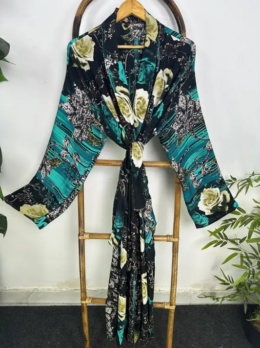 Silky Soft Mens Kimono Robe | Masculine Elegant Classic Sustainable Vintage House Robe gift, Timeless Comfy Lounge Beach Cover Up, Nightwear