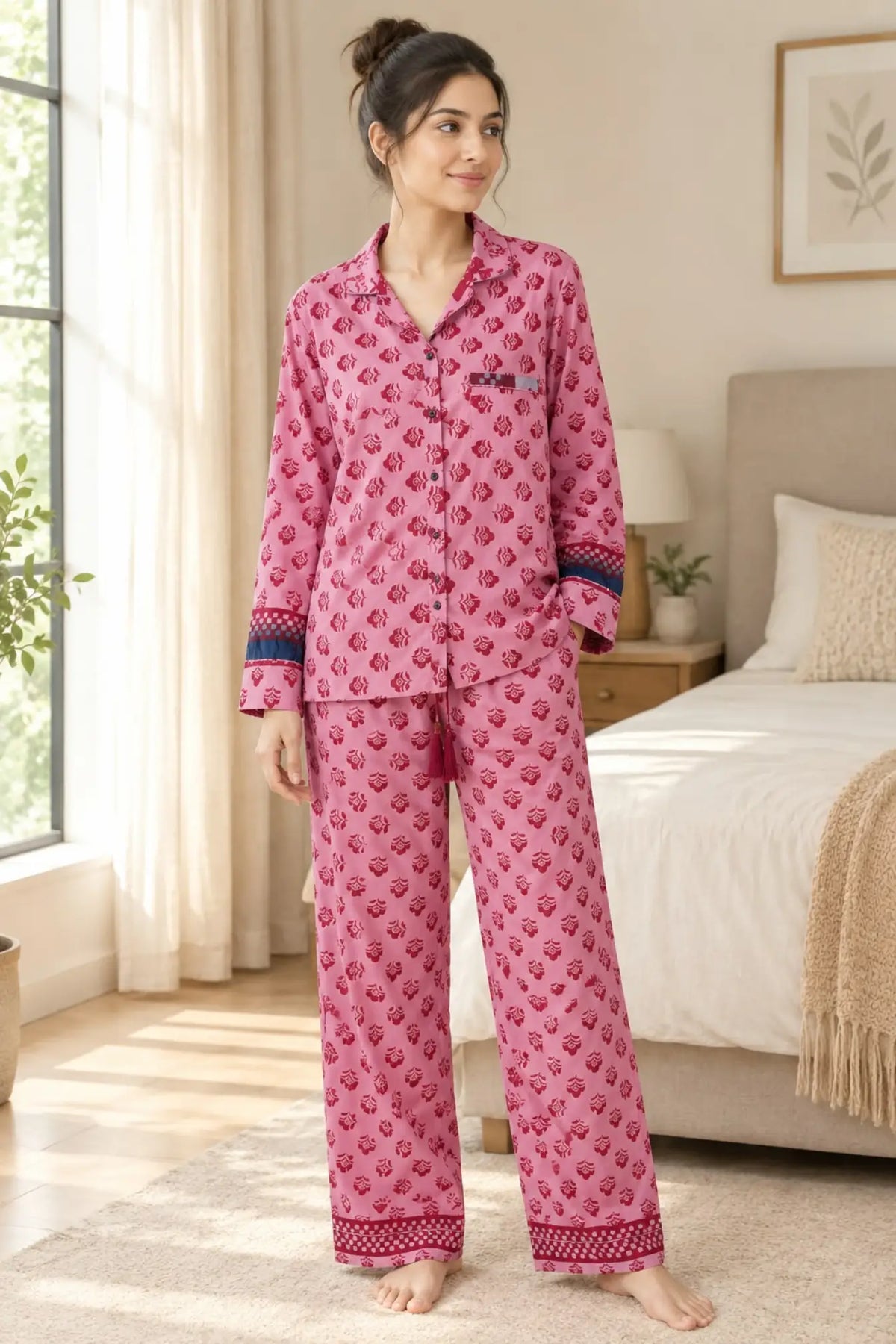 Bridesmaid Pajama Set, Recycled Silk Sari Sleepwear, Handmade Bridal Party Gift, Wedding Morning Outfit, Bachelorette Gift, Bridal Shower