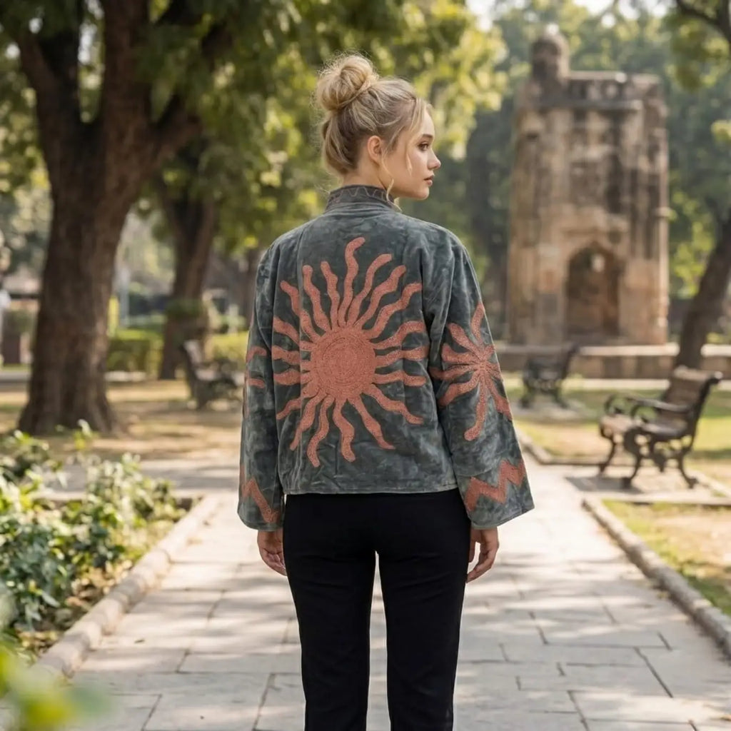 Women's Suzani embroidered Velvet Jacket
