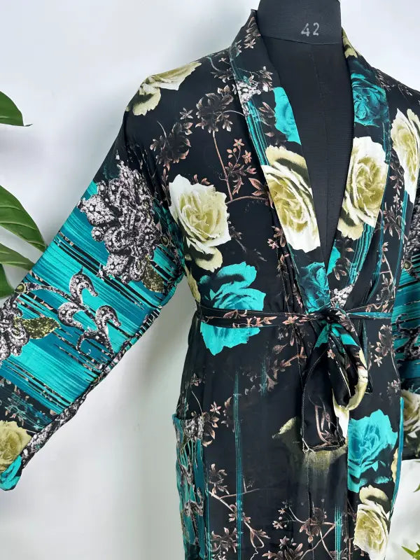 Silky Soft Mens Kimono Robe | Masculine Elegant Classic Sustainable Vintage House Robe gift, Timeless Comfy Lounge Beach Cover Up, Nightwear