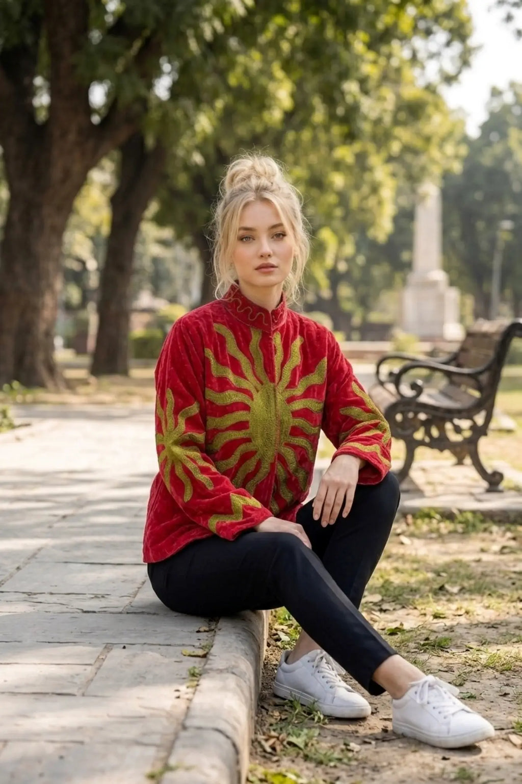 Women's Suzani embroidered Velvet Jacket
