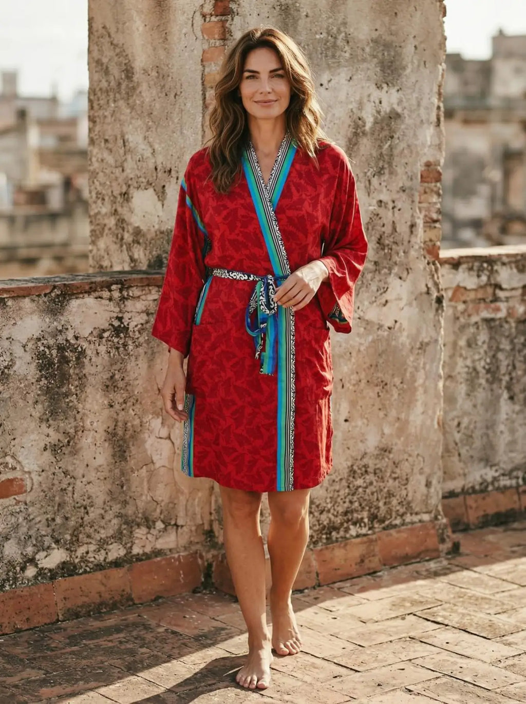 Vintage Silk Sari Boho Kimono | Luxury Loungewear House Robe Flowy Gown, Regal Floral Romance Duster Beach CoverUp, Bridesmaid Dressing Gown