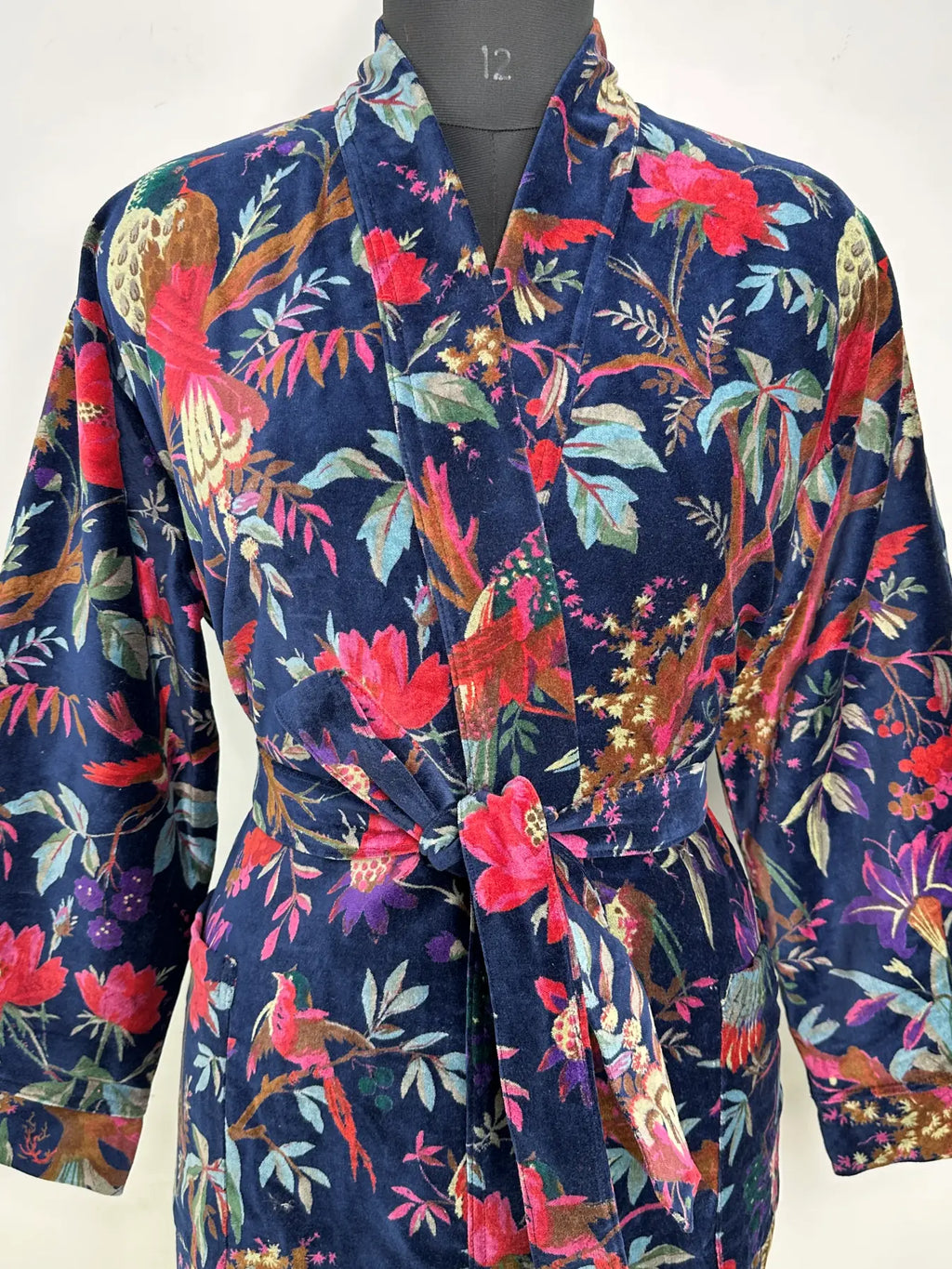 Velvet Womens Kimono Boho Robe | Dressing Gown Reversible With Lining, Kimono Womens Clothing Bridal Robe, Smoking Jacket For Her Spa Gift