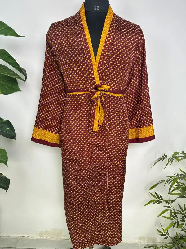 Silky Soft Mens Kimono Robe | Masculine Elegant Classic Sustainable Vintage House Robe gift, Timeless Comfy Lounge Beach Cover Up, Nightwear