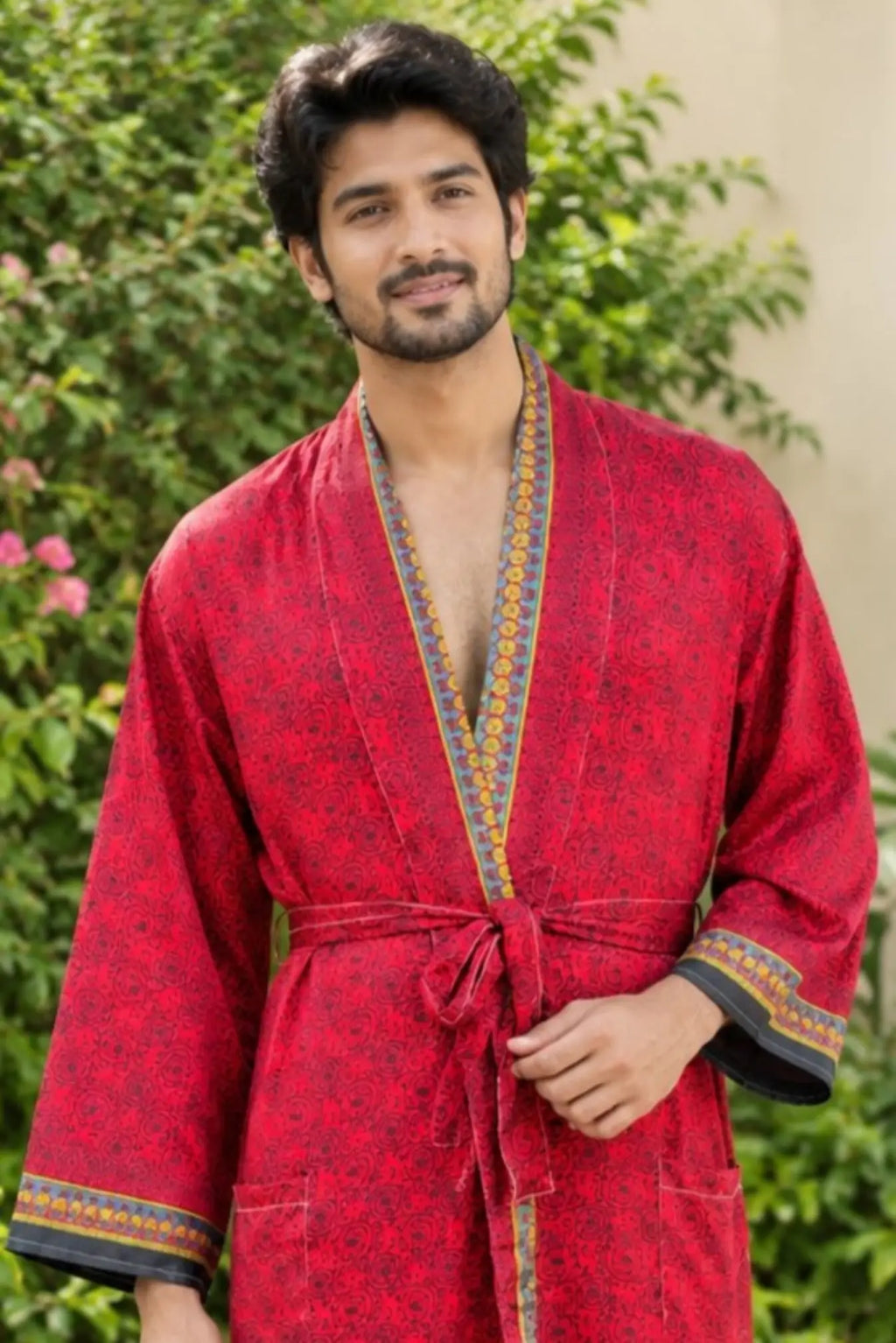 Silky Soft Mens Kimono Robe | Masculine Elegant Classic Sustainable Vintage House Robe gift, Timeless Comfy Lounge Beach Cover Up, Nightwear