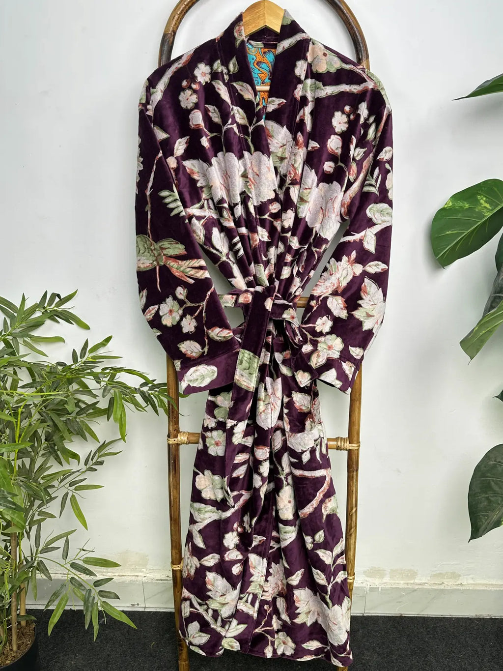 Luxury Velvet  Womens Kimono | Boho Reversible Dressing Gown With Lining, Womens Clothing, Bridal Robe, Smoking Jacket For Her, Spa Gift