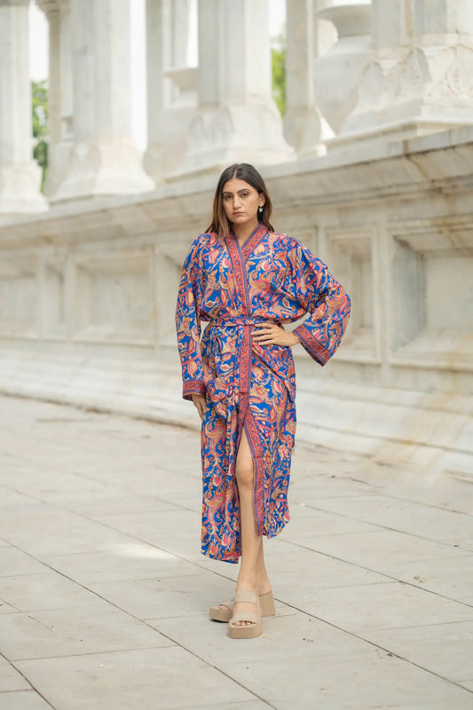 Silky Soft Boho Chic Kimono for Women | Long Lightweight Dressing Gown | Breathable Flowy Loungewear | Beach Cover Up | Perfect Gift for Her