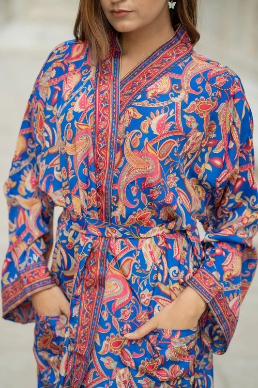 Silky Soft Boho Chic Kimono for Women | Long Lightweight Dressing Gown | Breathable Flowy Loungewear | Beach Cover Up | Perfect Gift for Her