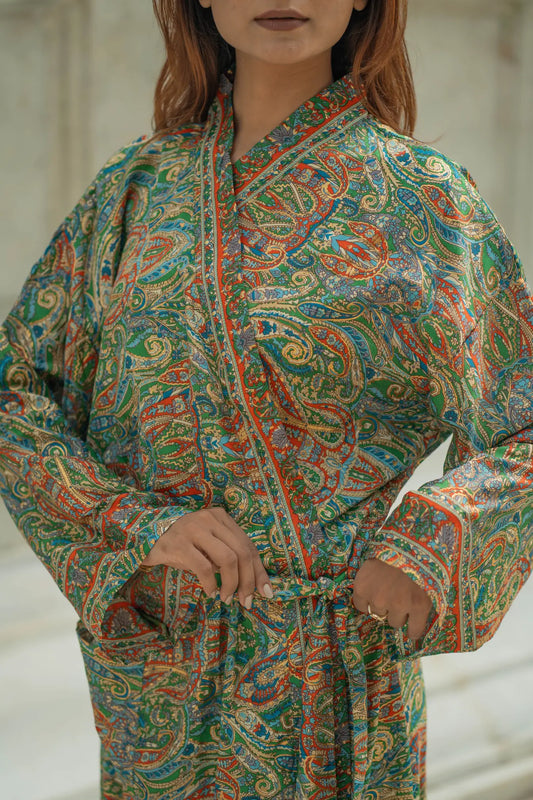 Luxury Silk Blend Kimono for Women | Long Dressing Gown, Soft Breathable Loungewear, Sleepwear, Bridesmaid & Beach Resort Wear Gift for Her