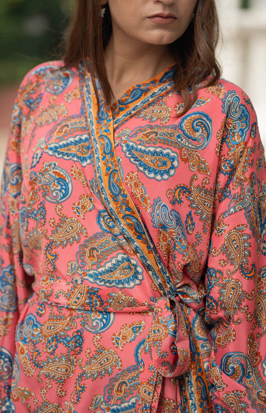 Luxury Silk Blend Kimono for Women | Long Dressing Gown, Soft Breathable Loungewear, Sleepwear, Bridesmaid & Beach Resort Wear Gift for Her