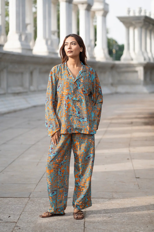 Luxury Silk Blend Women’s Pajama Set | Soft Breathable Loungewear Nightwear | Bridesmaid PJs, With Side Pockets, Co ord Set, Gift for Her