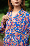 Women's Silk Blend Pajama Set in paisley with pockets