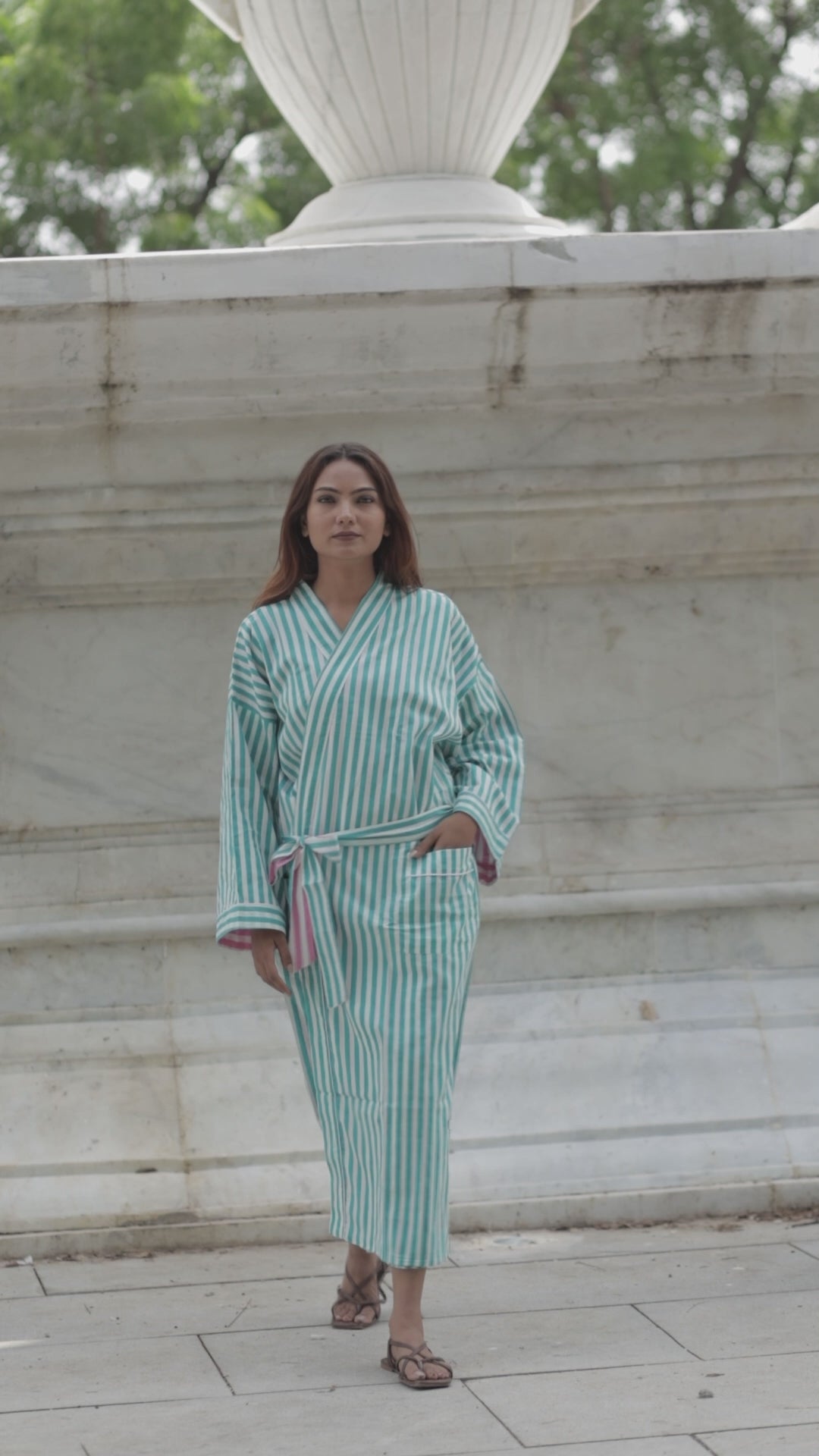 Boho Women Cotton Kimono Reversible Robe | Long Dressing Gown, Soft Breathable Loungewear Duster, Bridesmaid, Beach Resort Wear Gift for Her