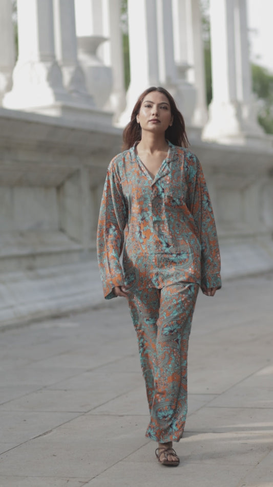 Luxury Silk Blend Women’s Pajama Set | Soft Breathable Loungewear Nightwear | Bridesmaid PJs, With Side Pockets, Co ord Set, Gift for Her