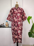 block-printed Cotton Kimono Robe in floral