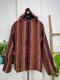 Wool Hooded Jacket in red