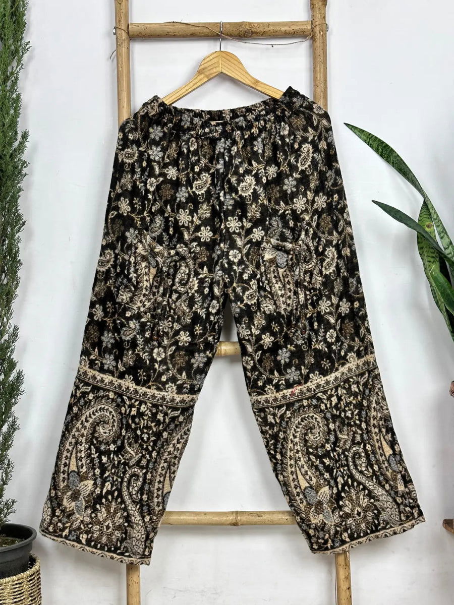 Unisex Yak Wool Blend Pajama Pants in paisley
