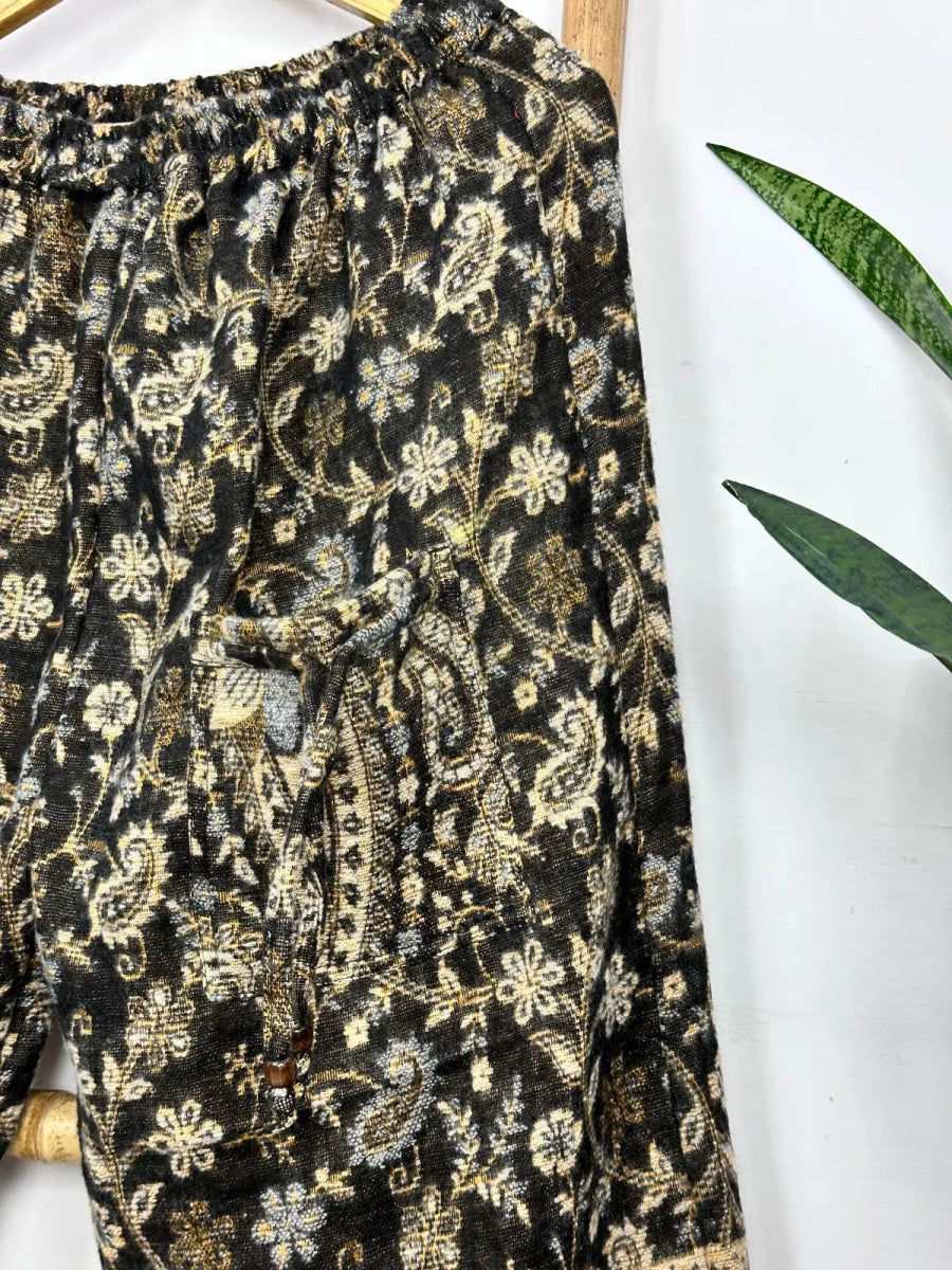 Unisex Yak Wool Blend Pajama Pants in paisley