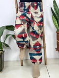 Unisex Yak Wool Blend Harem Pants in geometric