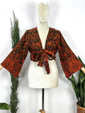 Yak Wool Blend Bell-Sleeve Wrap Top